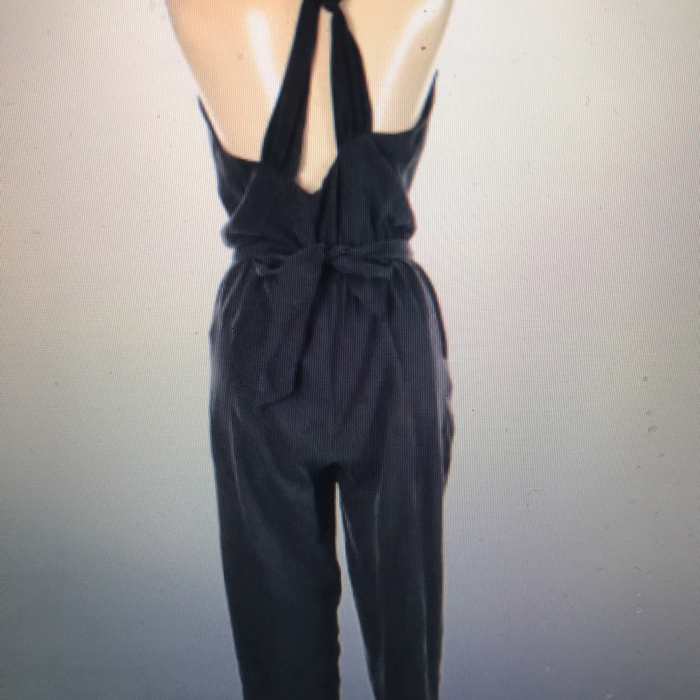 100% silk black romper jump suit